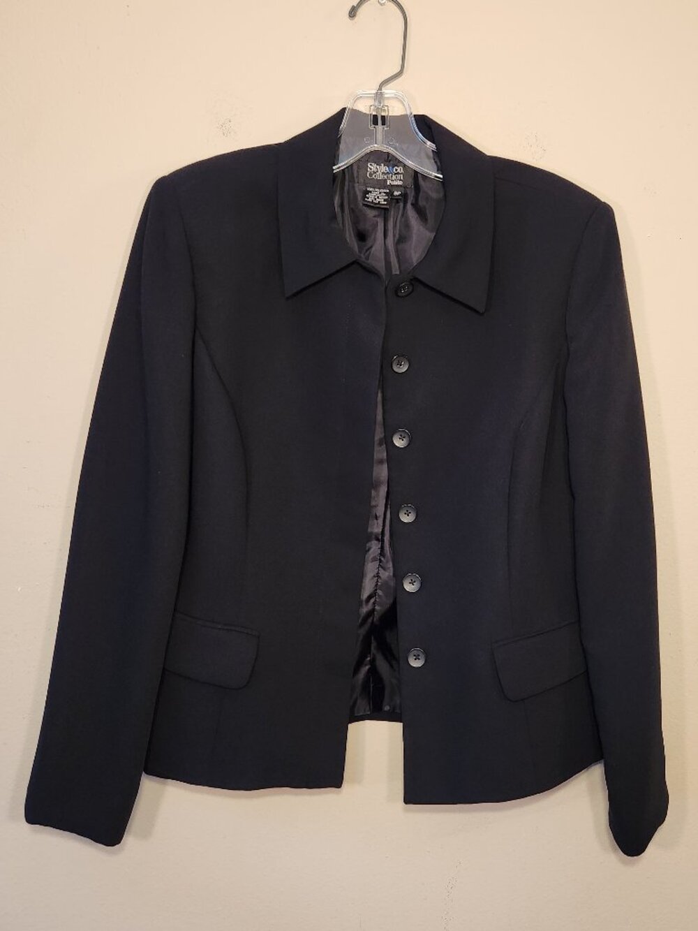 Style &co Collection Petite work professional Black Blazer 8P
